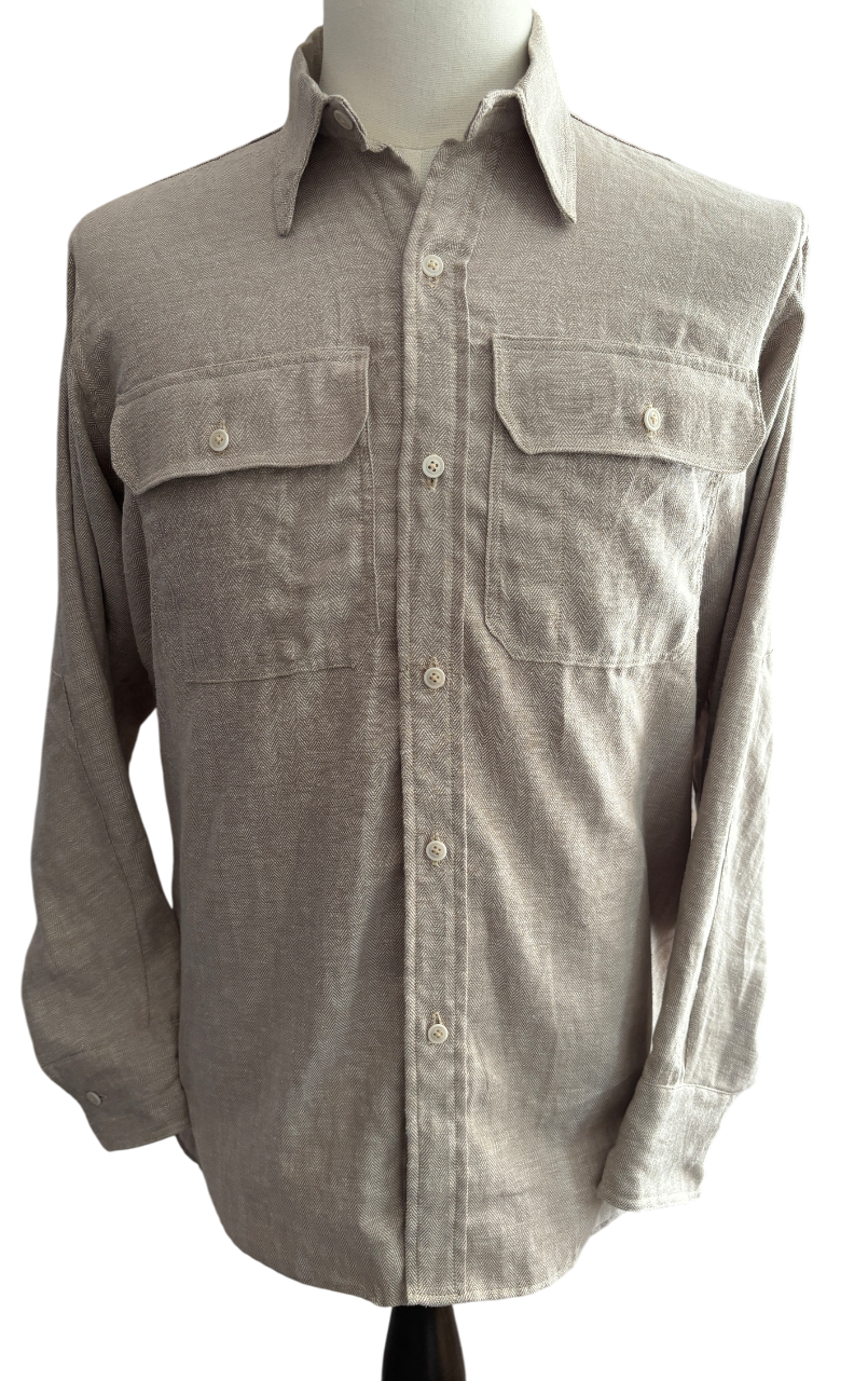 1930s 1940s Mens Cotton/Linen Work Shirt Reproduction