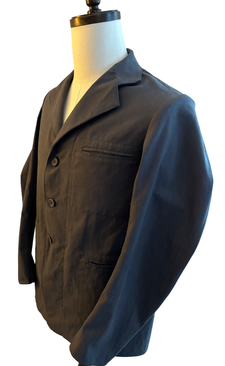 1930s 1940s Mens French Grey Cotton HBT Work Jacket Reproduction