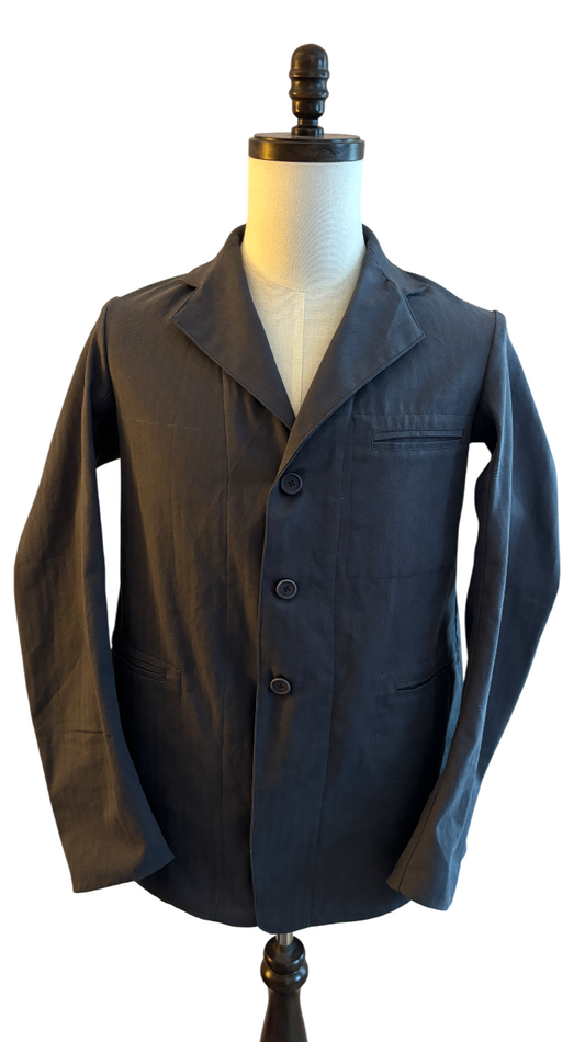 1930s 1940s Mens French Grey Cotton HBT Work Jacket Reproduction