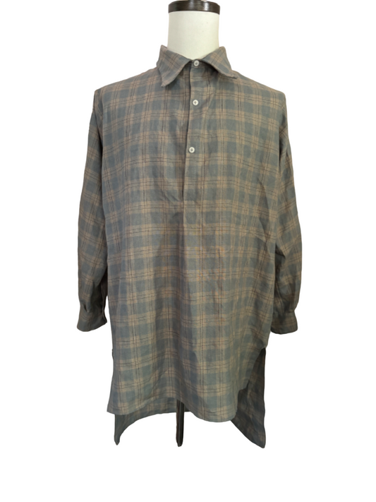 1930s 1940s Mens French Dress Linen Shirt Reproduction