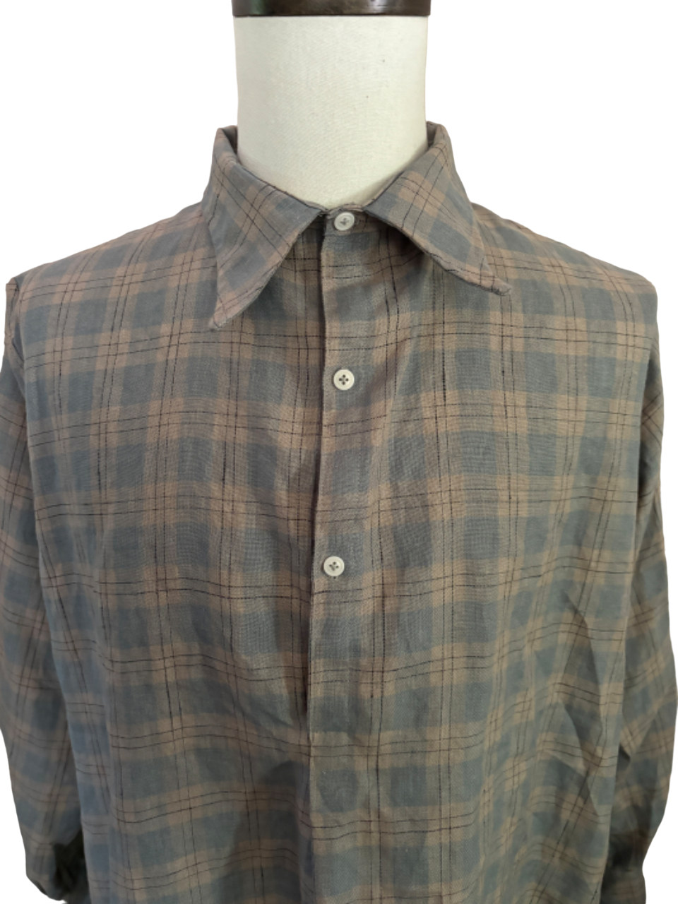 1930s 1940s Mens French Dress Linen Shirt Reproduction