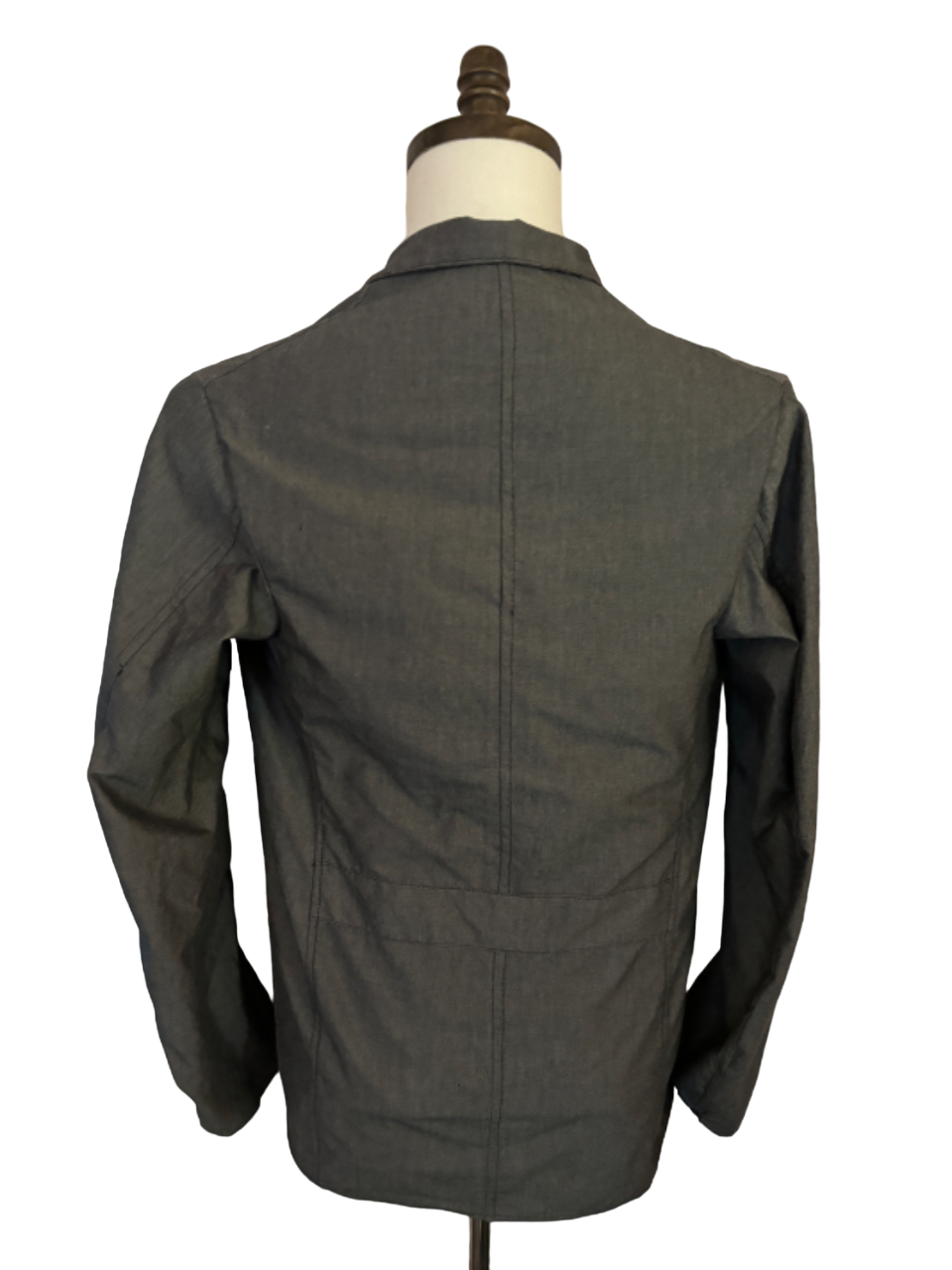 1930s 1940s Mens Belted Back Chambray Jacket