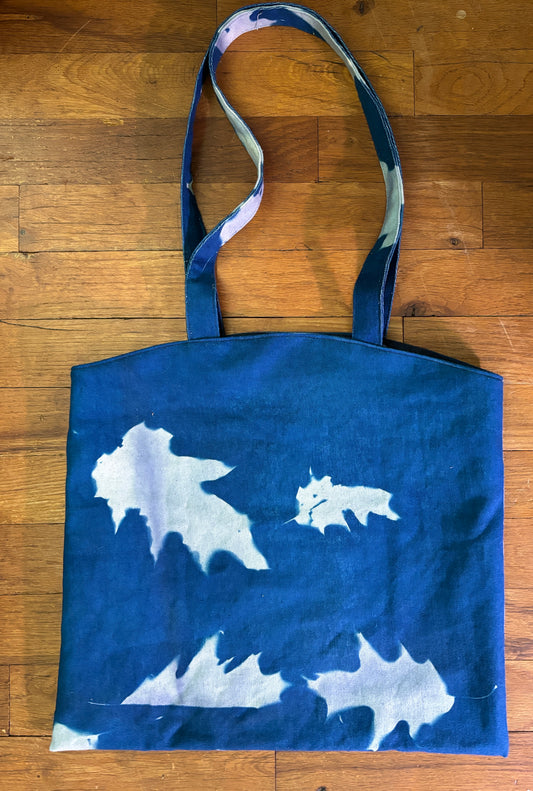 Double Sided Leaf Cyanotype Tote