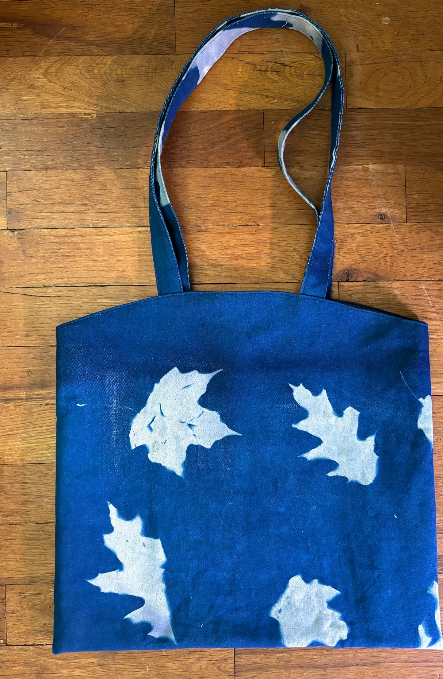 Double Sided Leaf Cyanotype Tote