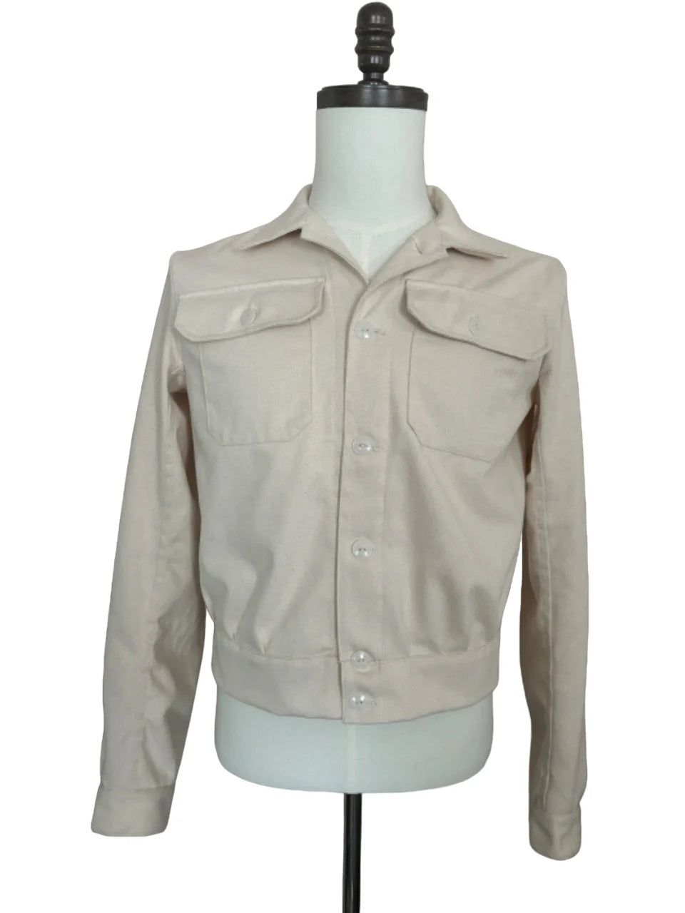 1930s 1940s Natural Cotton Mens Short Jacket